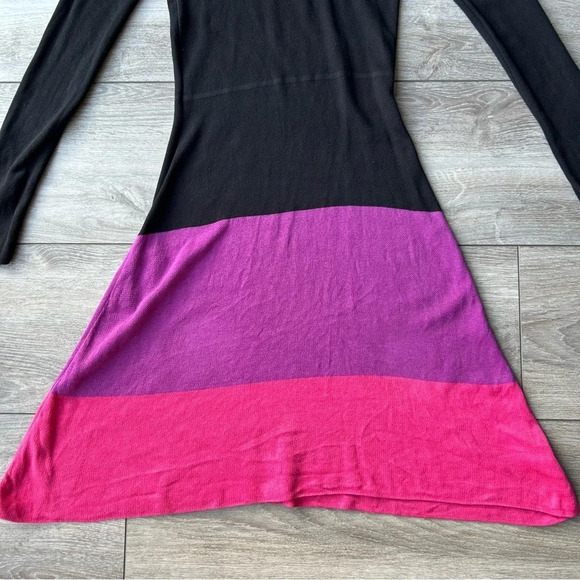 BCBGMAXAZRIA SILK BLEND BLACK COMBO AZURA SWEATER  DRESS - Picture 8 of 13